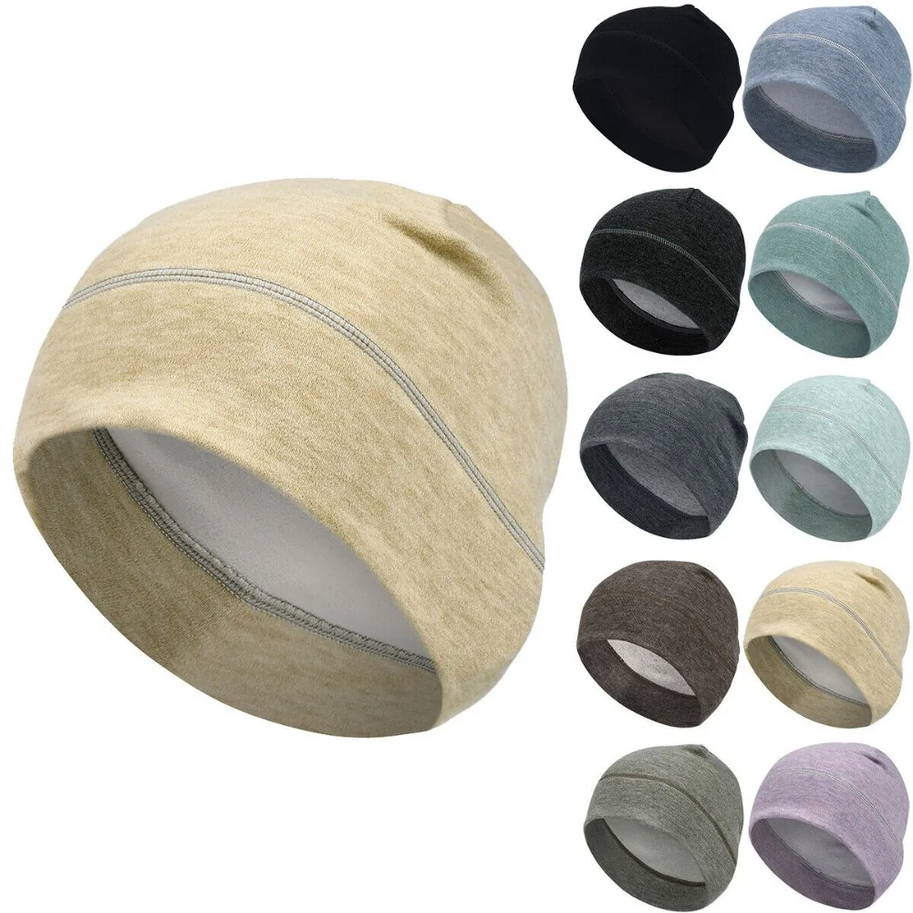 Winter Skull Cap Cycling Warm Helmet Liner Skiing Running Watch Cap Thermal Fleece Beanie Hat for Cold Weather Men Women