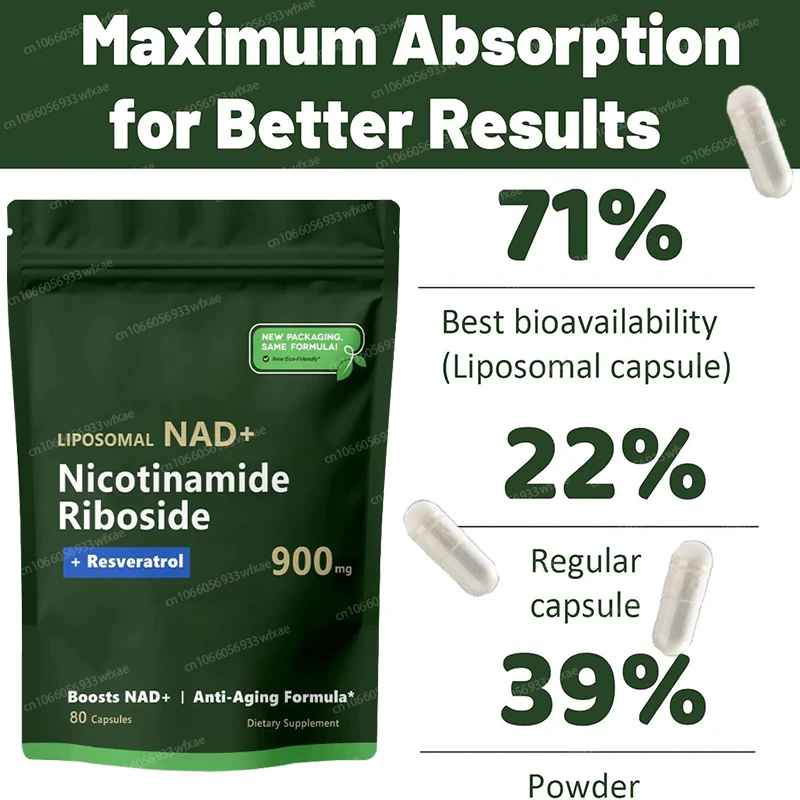 NAD+ Resveratrol Supplements NAD+Anti Aging and Natural Cell Regeneration Capsules