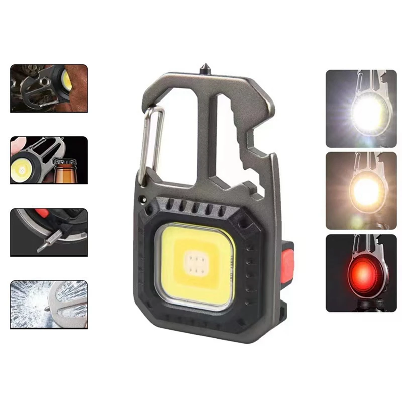 LED Inspection Lights Rechargeable Work Lamp 7 Modes With Bottle Opener Keychain Torch, 800 Lumens