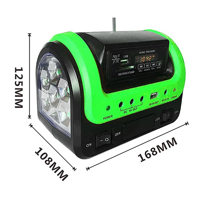 Imagem -02 - Painel Solar Recarregável Power Storage Generator System Carregador Usb com Iluminação da Lâmpada Home Solar Energy System Kit Bluetooth 6v