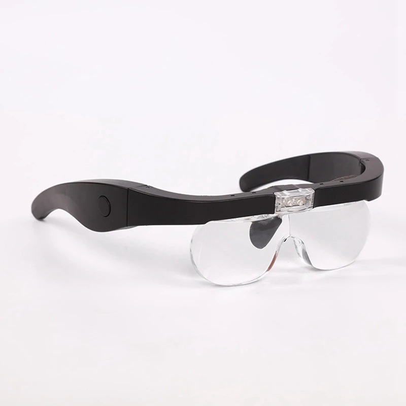 Head-Mounted Spectacle Magnifier With Detachable Lenses 1.5X, 2.5X, 3.5X, 5X, Suitable For Close Reading