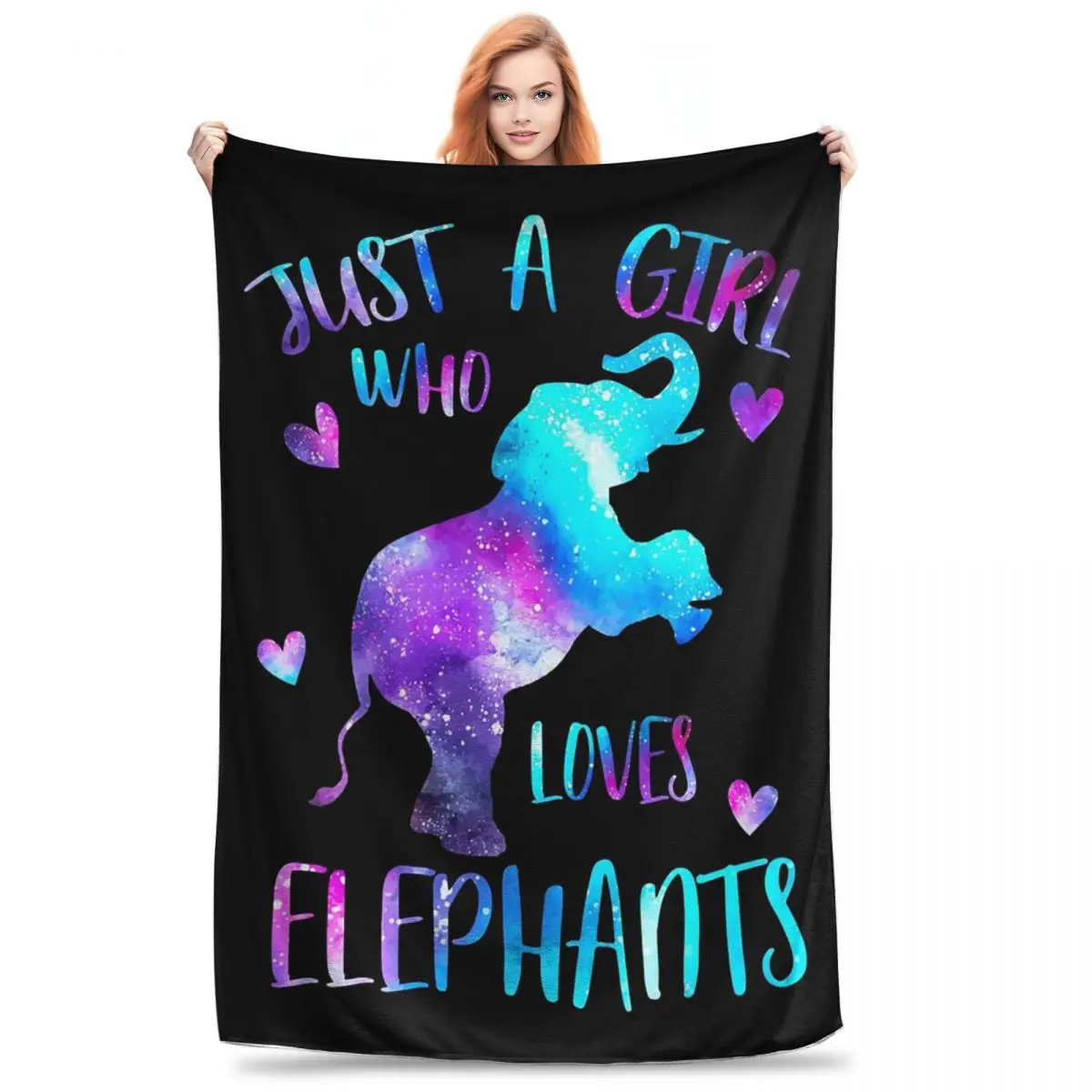 Just A Girl Who Loves Elephants Blankets Flannel Warm Sofa Throw Blankets For Couch Bedding Office Throws Bedspread Quilt