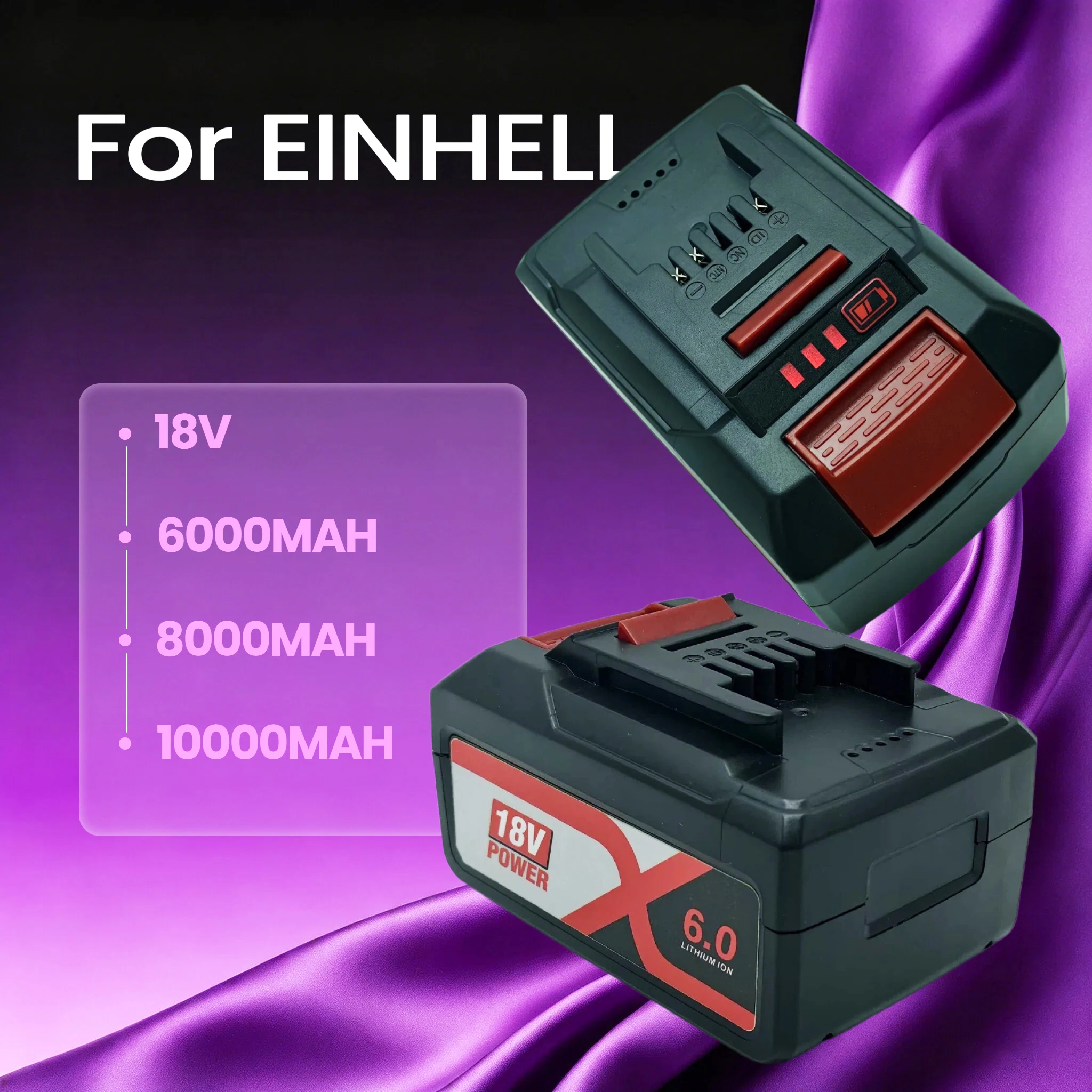 For Einhell Batteria 18V 10Ah Replacement Battery Li-ion Batterias 18V Battery Power X-change PXBP-600 PX-BAT52 Power Tools