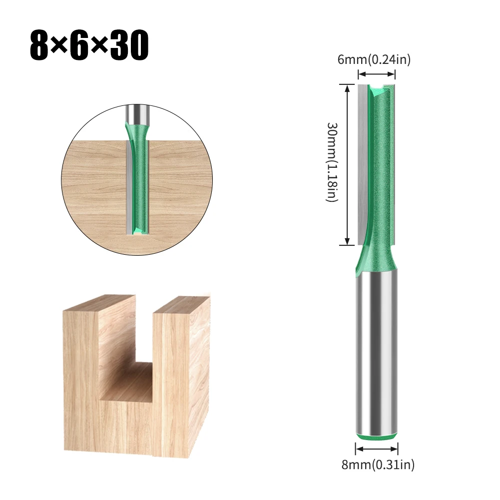 3mm-20mm Durchmesser 8mm Schaft Gerade Bit Wolfram Hartmetall Einzigen Doppel Flöte Router Bit Holz fräser Für Holz Werkzeug