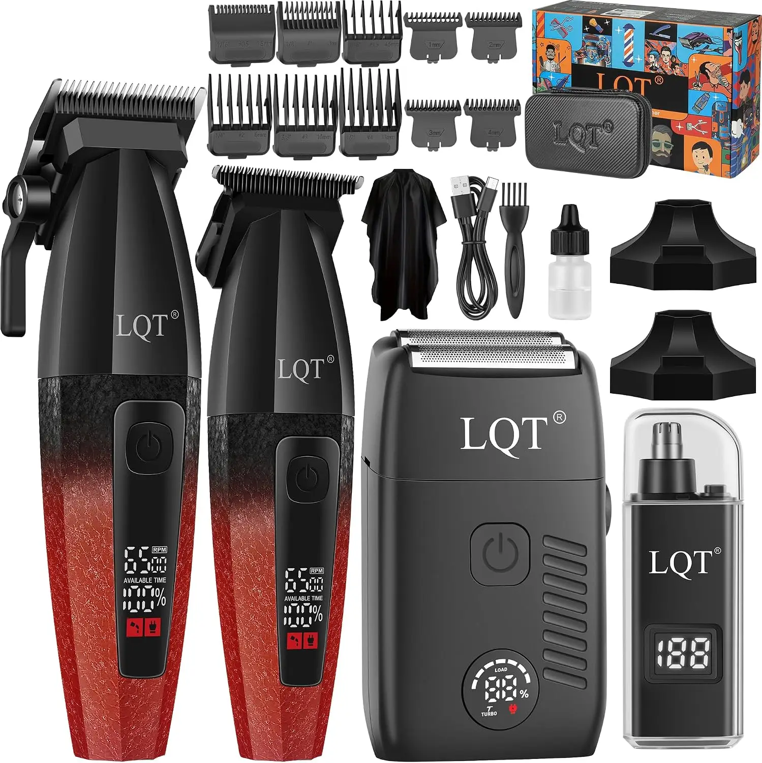 4-in-1 Hair Clipper and Trimmer Kit with Electric Shaver, Complete Grooming Set