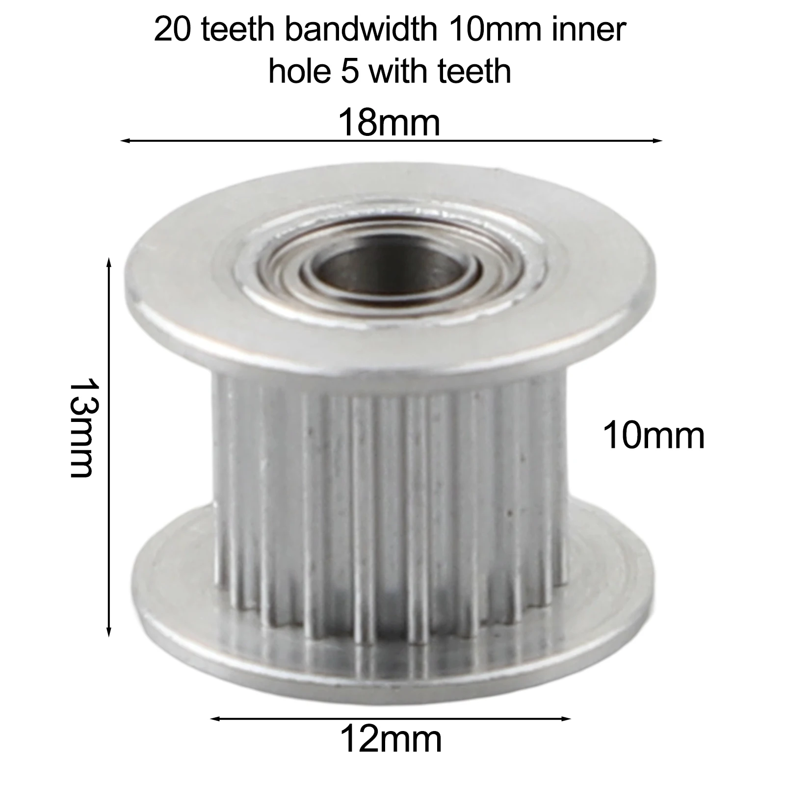 For 3D Printers Aluminum Timing Pulleys Idler Pulley For Mechanical Equipment Rust Resistant 10mm Width Compatibility