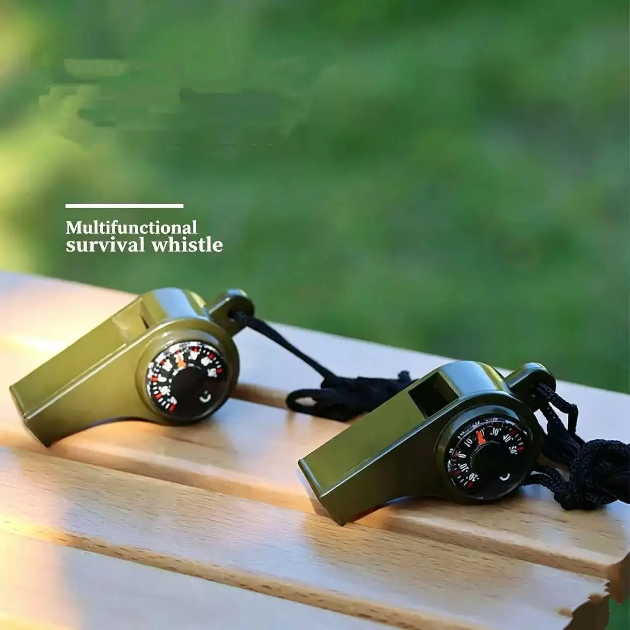 

3 In 1 Multi-function Emergency Survival Whistle With Compass Thermometer, Outdoor Camping Hiking Rescue Referee Whistle