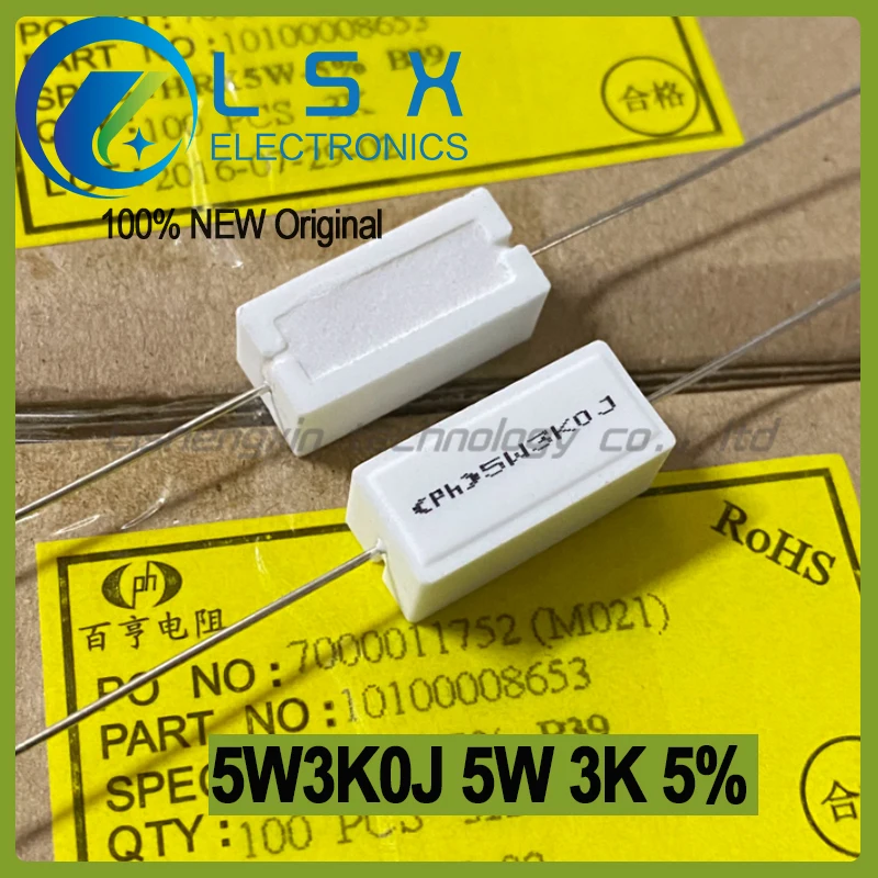 10-100-pecas-hrx-5w3k0j-5w-3k-5-ph-resistor-de-cimento-ceramico-axial-com-pino-de-cobre-novo-e-original