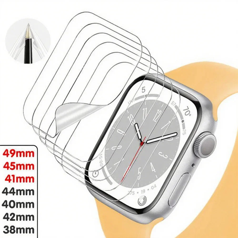 Film de protection d'écran pour Apple Watch ultra 2, 49mm 45mm 41mm 44mm 40mm 42mm 38mm, accessoires HD Hydrogel série 9 8 7 6 5 4 3 Se