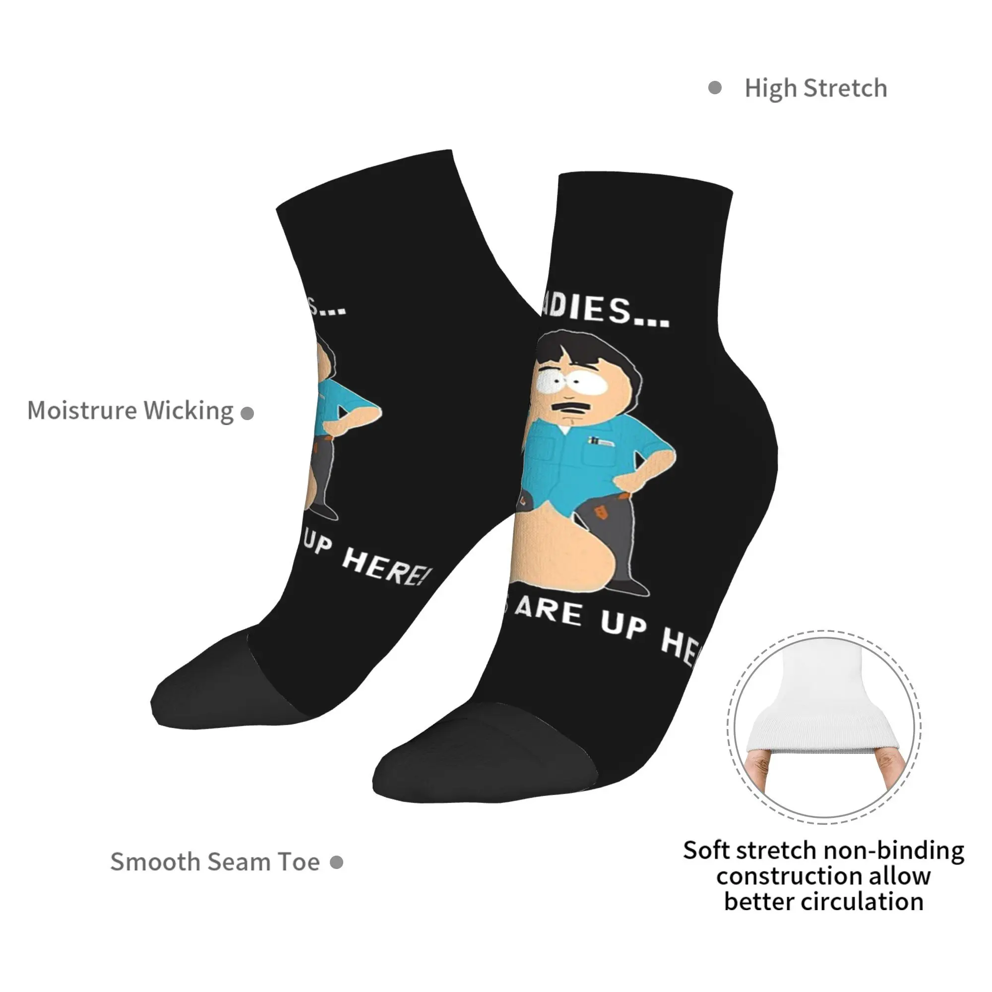 Всесезонные носки Randy Marsh Ladies My Eyes are up here Harajuku Высококачественные носки для экипажа Хип-хоп чулки для мужчин и женщин Подарки