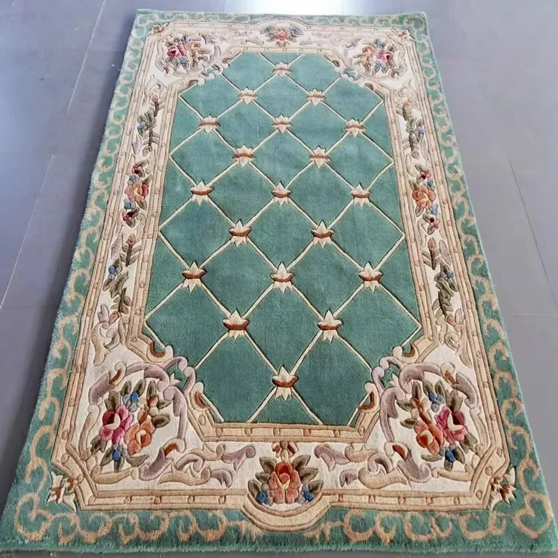 Handmade Wool Carpet Living Room Europe Floral Thick Sofa Coffee Table Floor Mat Luxury Customize Large New Zealand Wool Carpets view 6