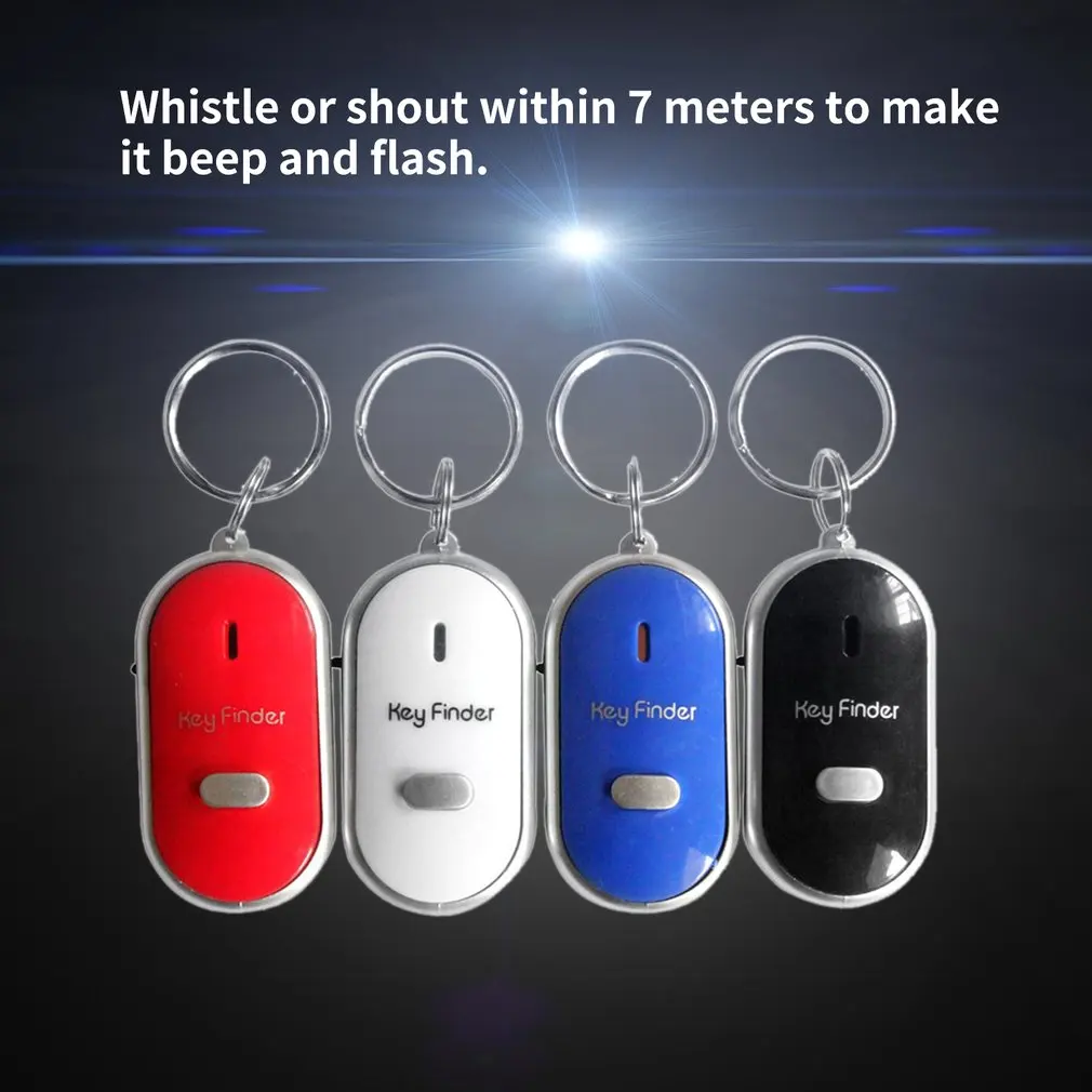 Mini LED Whistle Anti Lost Key Finder Alarm Wallet Pet Tracker Smart Flashing Beeping Remote Locator Keychain Tracer Key Finder