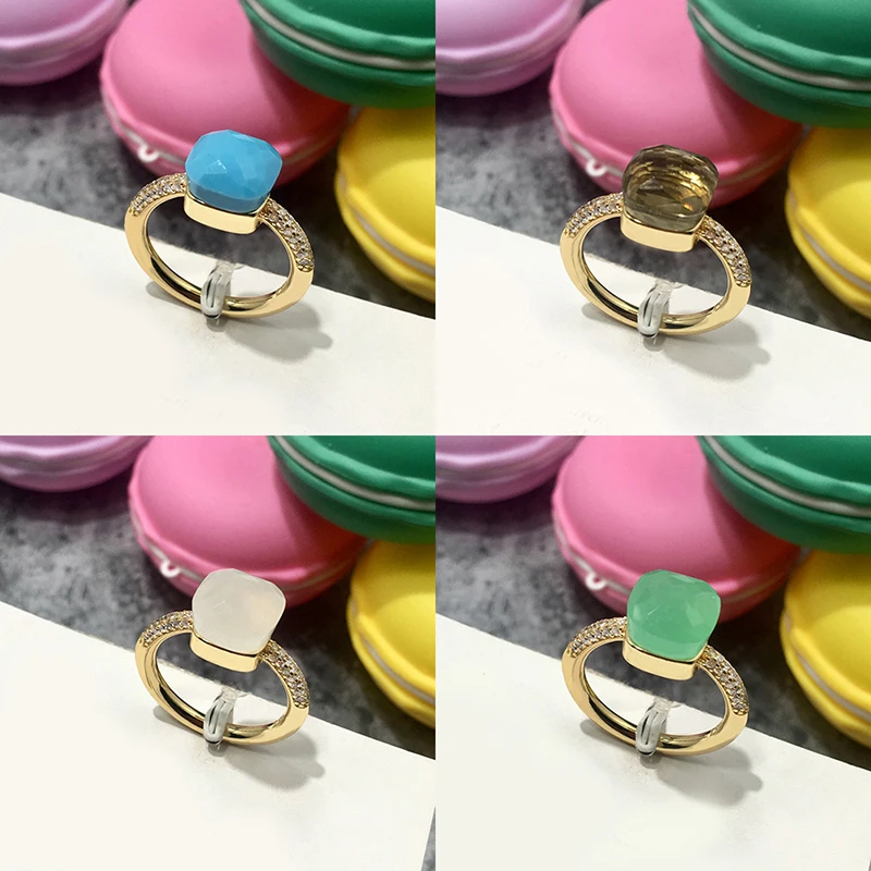 Top Quality 22 Kinds of Crystal Gemstone Throne Rings 3 Gold Color Luxury Stacking Knuckle Ring For Women Wedding Jewelry Gift