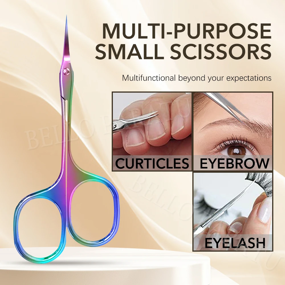 กรรไกรตัดหนังกำพร้า 1 ชิ้น ใบมีดโค้งละเอียดพิเศษ กรรไกรตัดเล็บปลายแหลม กรรไกรตัดขนคิ้ว ขนตา ผิวแห้ง กรรไกรขนาดเล็ก