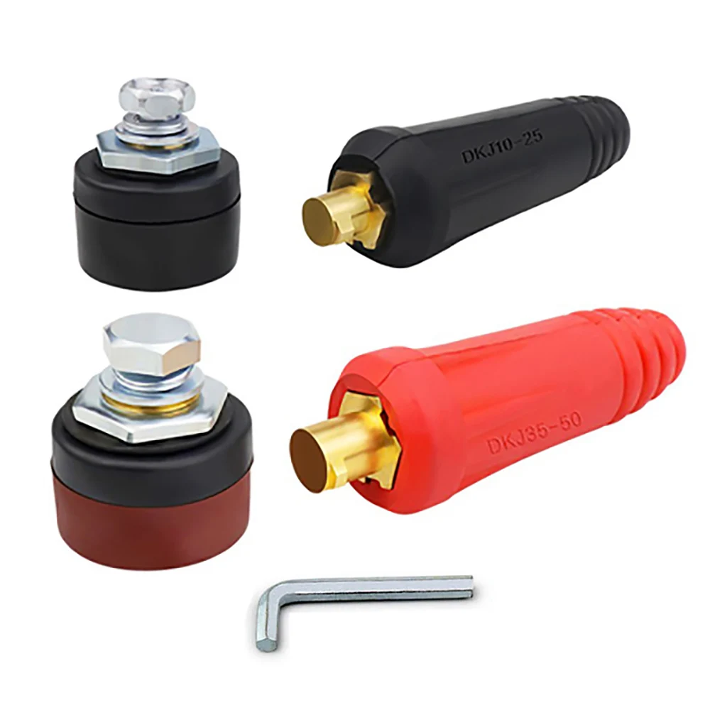 

Europe Welding Machine Quick Fitting Male Cable Connector Welder Socket Plug Adaptor DKJ 10-25 35-50 50-70 With Small Wrench