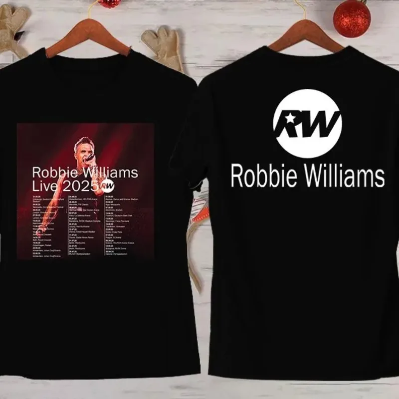 

Robbie Williams Live T-Shirt Men's Summer Personality Street Crew Neck Short Sleeve Cotton Loose Men's Women's Harajuku T-Shirt