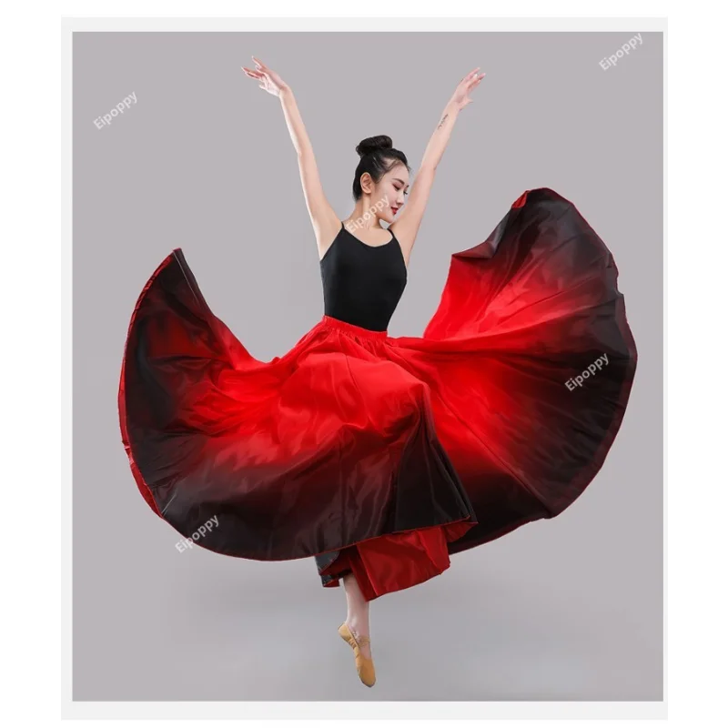 classic style woman fashion bullfight dancing skirt lady belly dancing gradient long skirt flamenco skirt