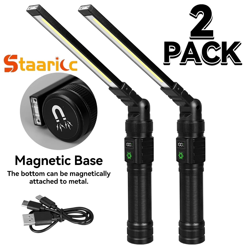 

STAARIC Rechargeable LED COB Work Light USB Magnetic Inspection Torch Dimmable Flashlig 21700 Battery Repair Camping Lantern