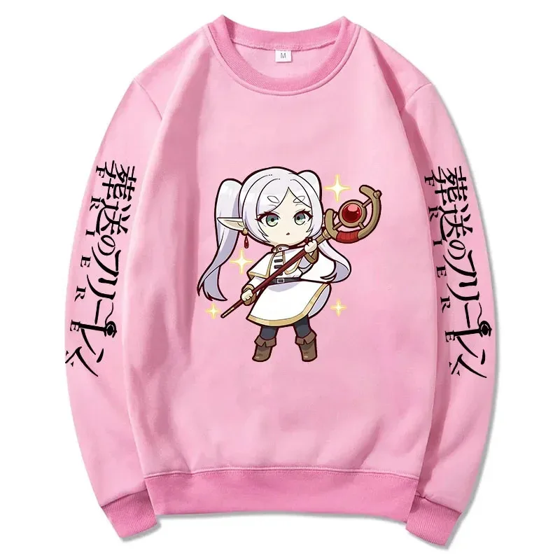 Zz04zz12cartoon bonito frieren pulôver feminino além do fim da jornada mangá impressão o-pescoço sweatshirts outono inverno macio plus size str