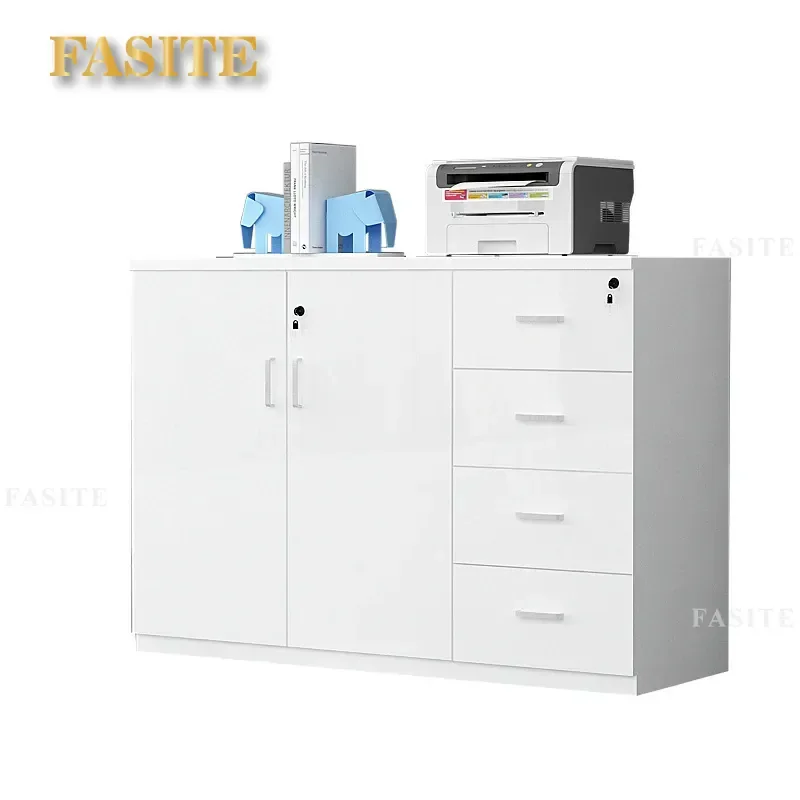 For Office Wooden File Cabinet with Lock Floor to Ceiling Data Storage Locker Large Capacity Secure Document Organizer
