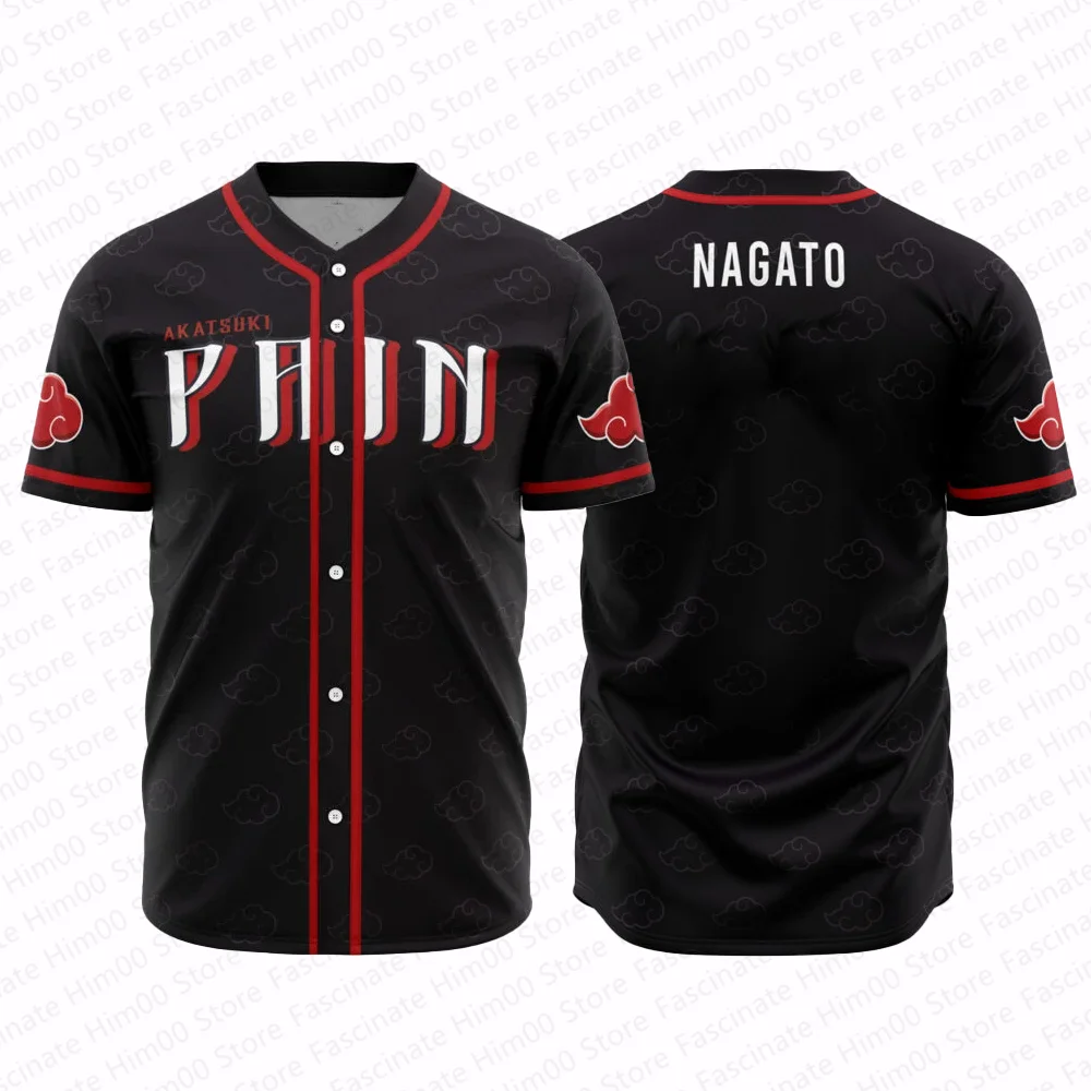 Japanese anime Naruto children\'s baseball uniform 2024 new men\'s summer sports baseball uniform T shirt anime party clothing