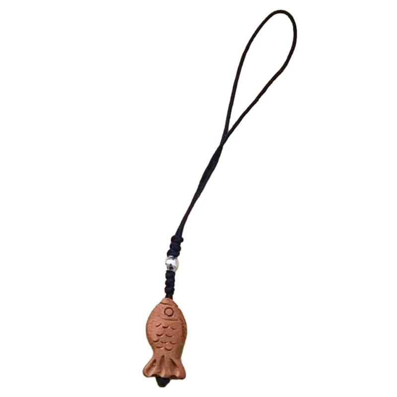 Cute Cartoon Taiyaki Keychain Kawaii Peach Wood Carving Fish Key Holder Bag Pendant Backpack Ornament For Girl Boy Gifts image 6