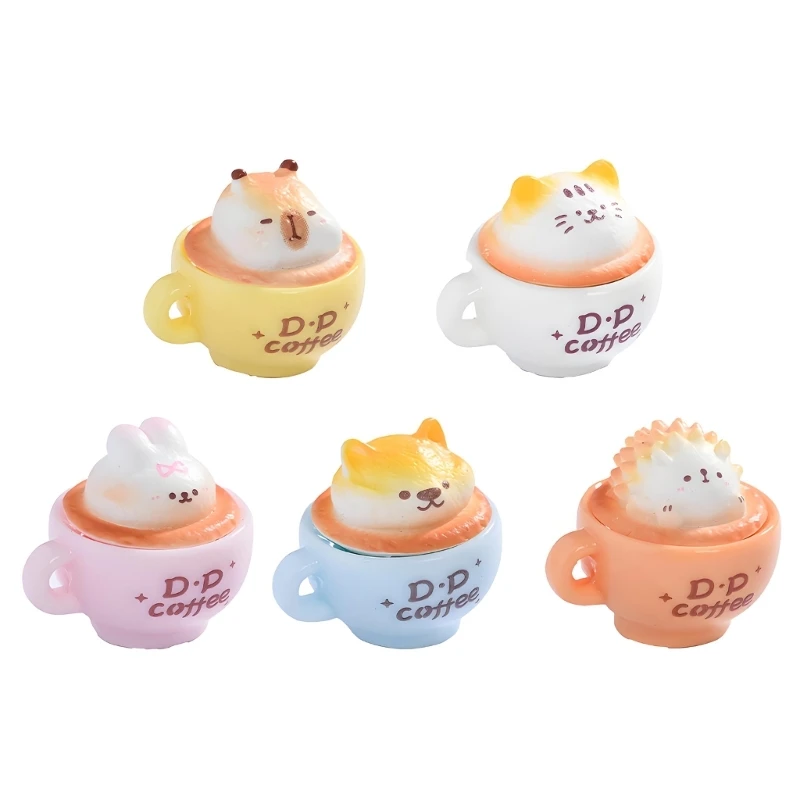 L43A Resin Cats StatueS Educational Toy Figures Miniature Dog/Hedgehogs/Rabbit Garden Figurines Cake Toppers Microlandscape