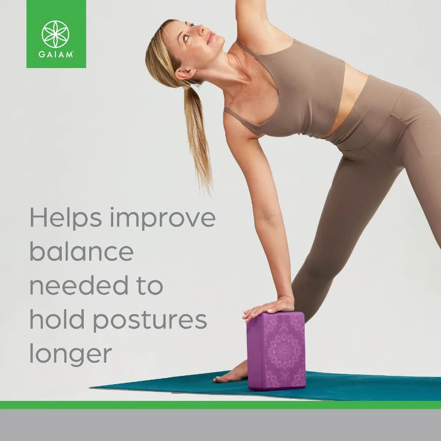 كتلة يوجا عصرية مطبوعة، مصنوعة من إسفنج قوي، وردي