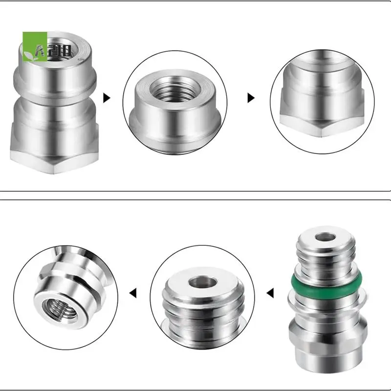 A21Q -4Pc VA-LH11 A/C R-12 To R-134A Retrofit Conversion Adapter Fitting For 1/4 SAE Thread Low High Side Conversion