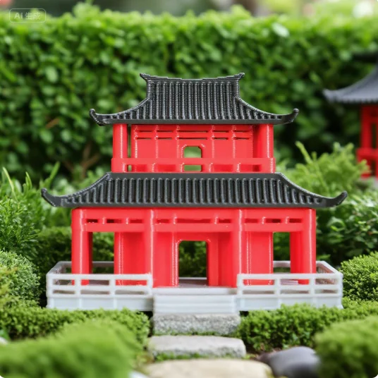 Miniature Rockery Aquarium Bonsai Ornament Chinese Pagoda Statue Ancient Building Model Japanese Pavilion Decoration