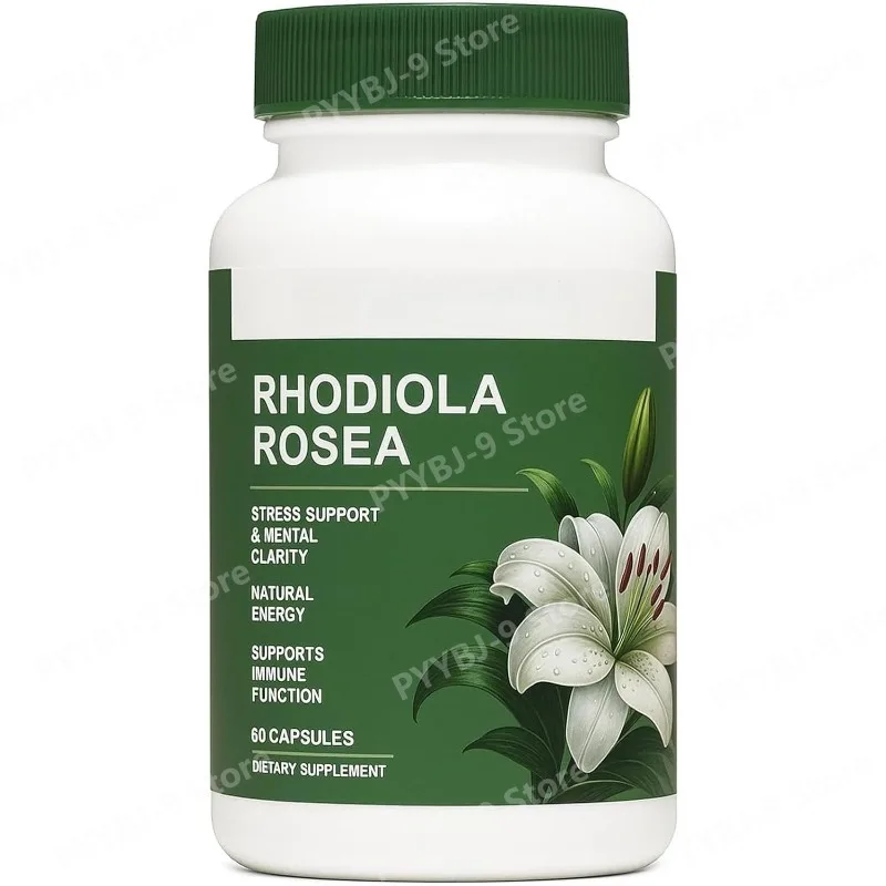 

Rhodiola Rosea 500mg Herbal Extract Capsules Plant Based Supplement Daily Wellness Support Non GMO Botanical Formula 60 Count