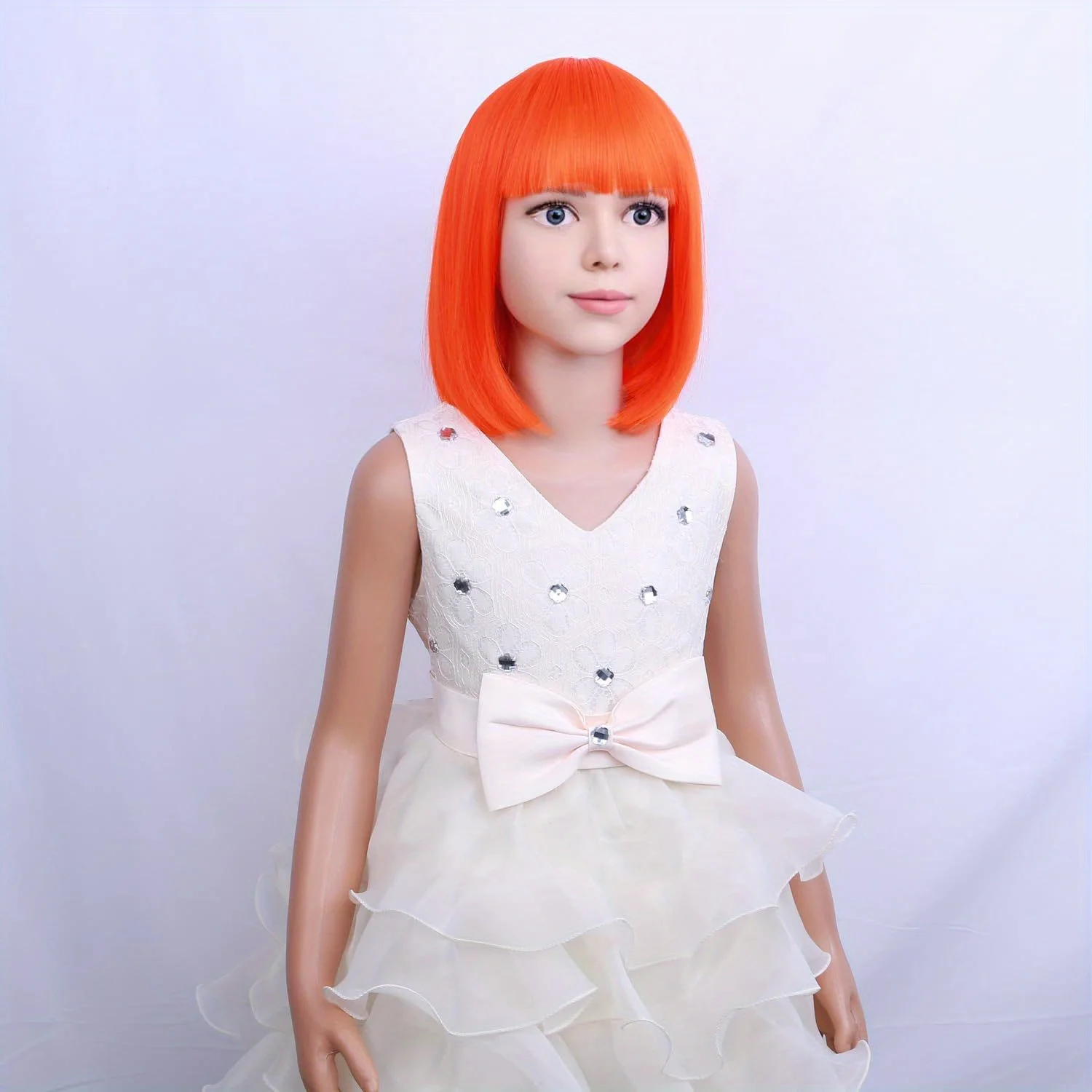 Kids Orange Wig Child Orange bob Wig Short Orange Wig for Girls Colored Wigs Cosplay Party Synthetic Daily Wear Wig