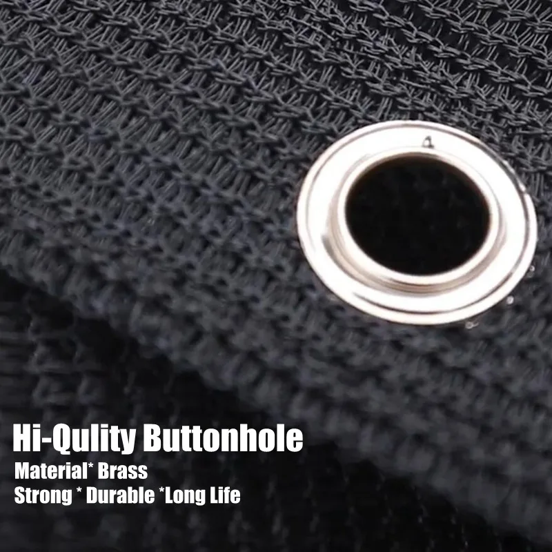 30~90% Anti-UV Black Round Silk Sun Shade Net Garden Plants Flower Cover Terrace Balcony Privacy Screen Netting With Eyelets
