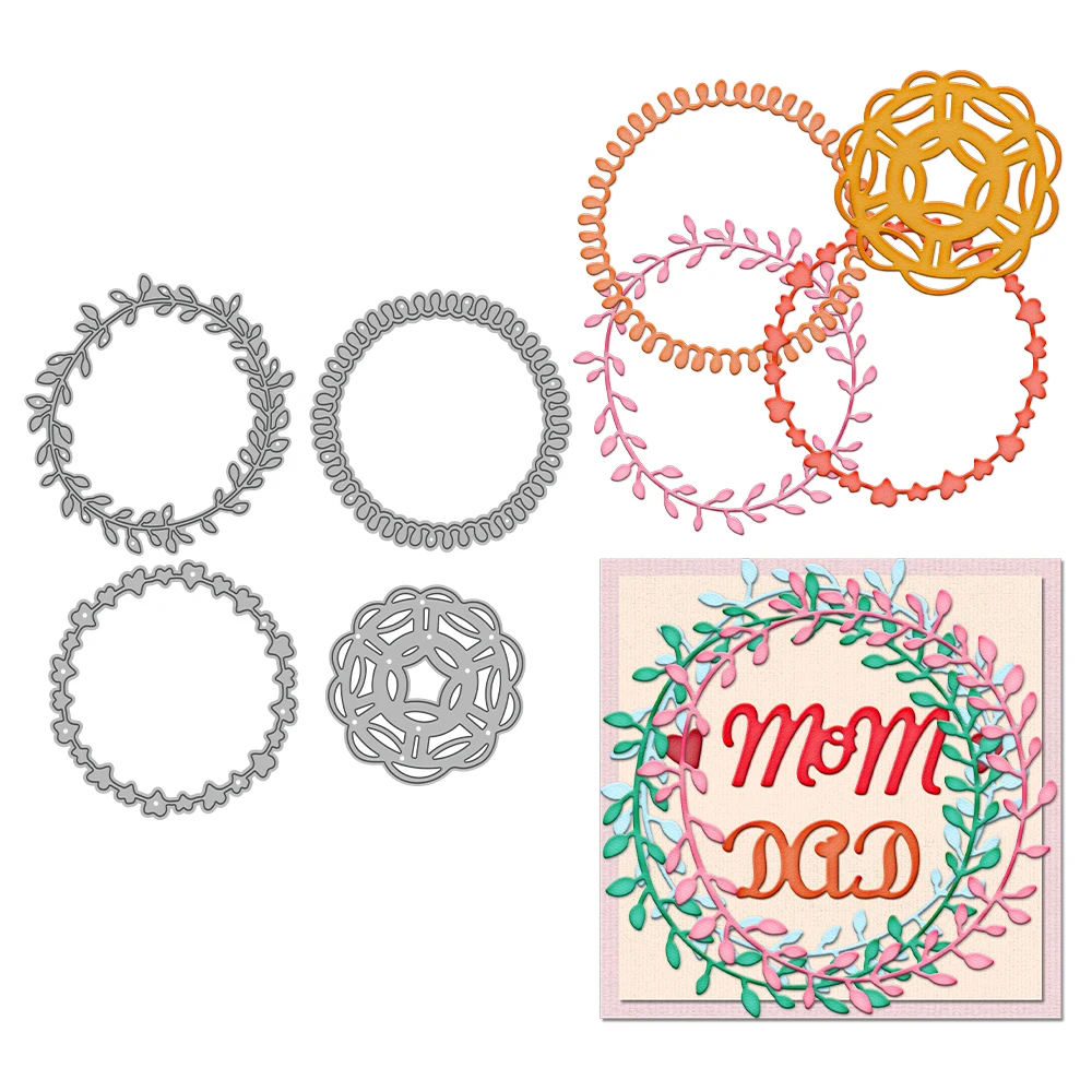 Candle Supplies Usa - MangoCraft Leaves Floral Wreath Cutting Dies