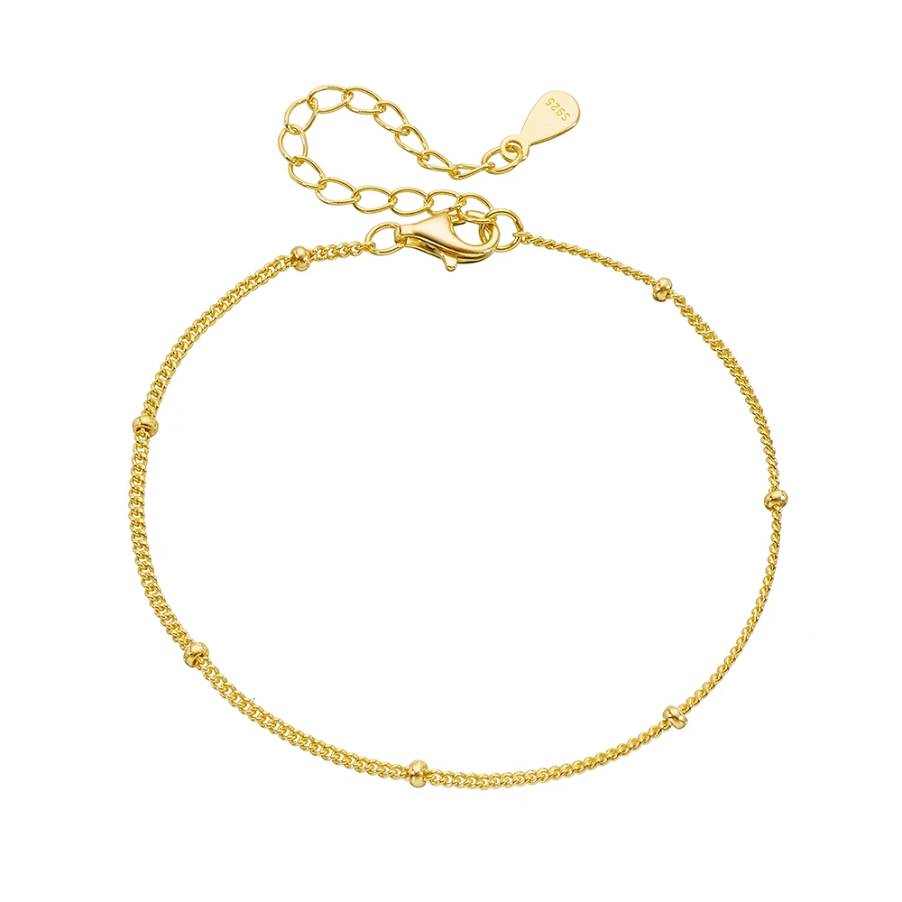 

S925 Sterling Silver Simple Versatile Small Bead Bracelet for Women Elegant Unique Design High-End Feelings Stackable Jewelry