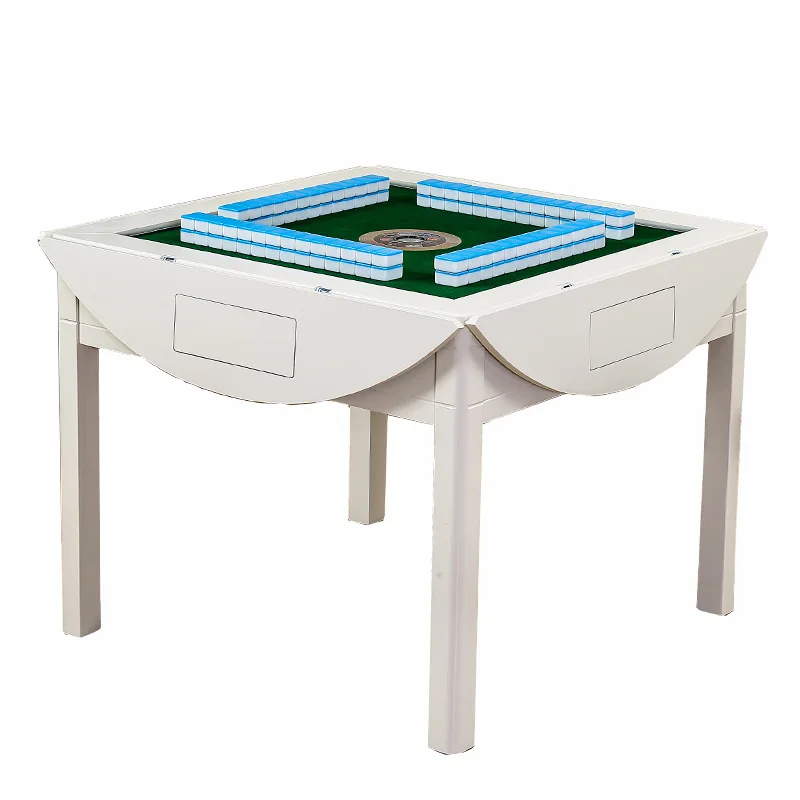 

New Chinese solid wood mahjong machine automatic dining table dual-purpose round table can be folded household with chair and