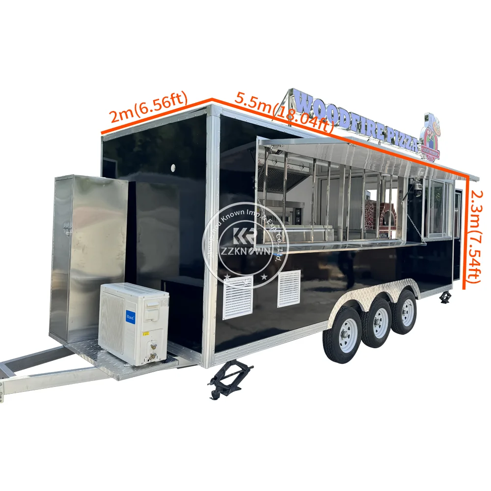 2024 Street Food Kiosk Catering Coffee Van Pizza Tacos Fast Food Truck Mobile Kitchen Food Truck Hot Dog Cart for Sale