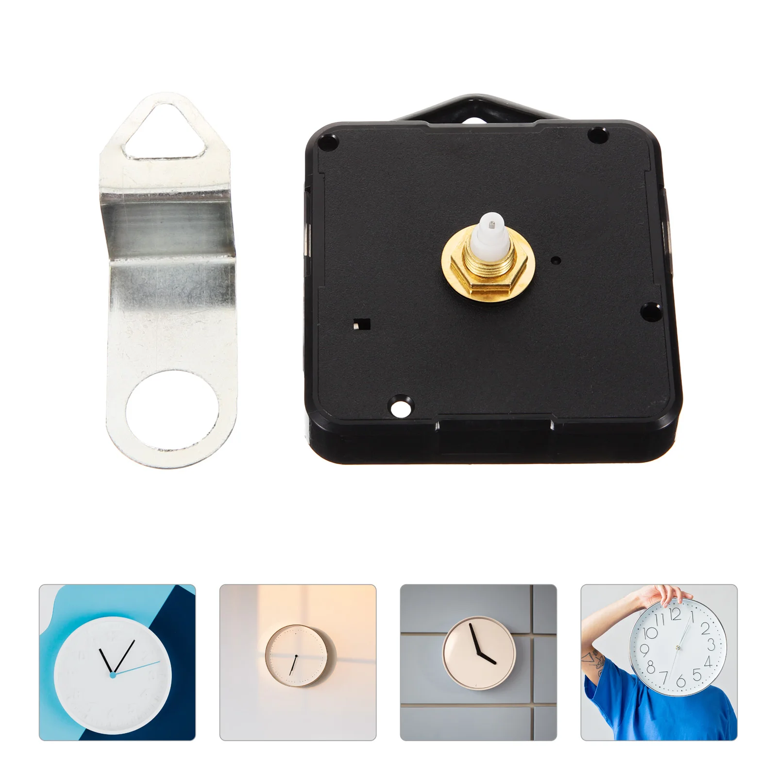 1pcs Silent Wall Clock Movement High Precision Quartz Mechanism Powered Hook Type Plastic Sweeping Pendulum For Clock