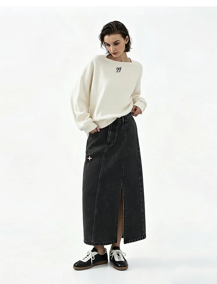 Amii Women's Oversize Sweatshirt Long Sleeve Letter Graphic Drop Shoulder Casual Loose Tops 2026 Autumn Female Clothing 12623134