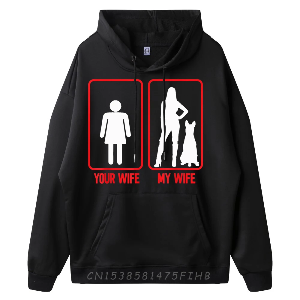 Belgian Malinois My Wife Belgian Funny Long Sleeve Gift Hoodies O Neck Man Hoodies Slogan Hoodies Father Day