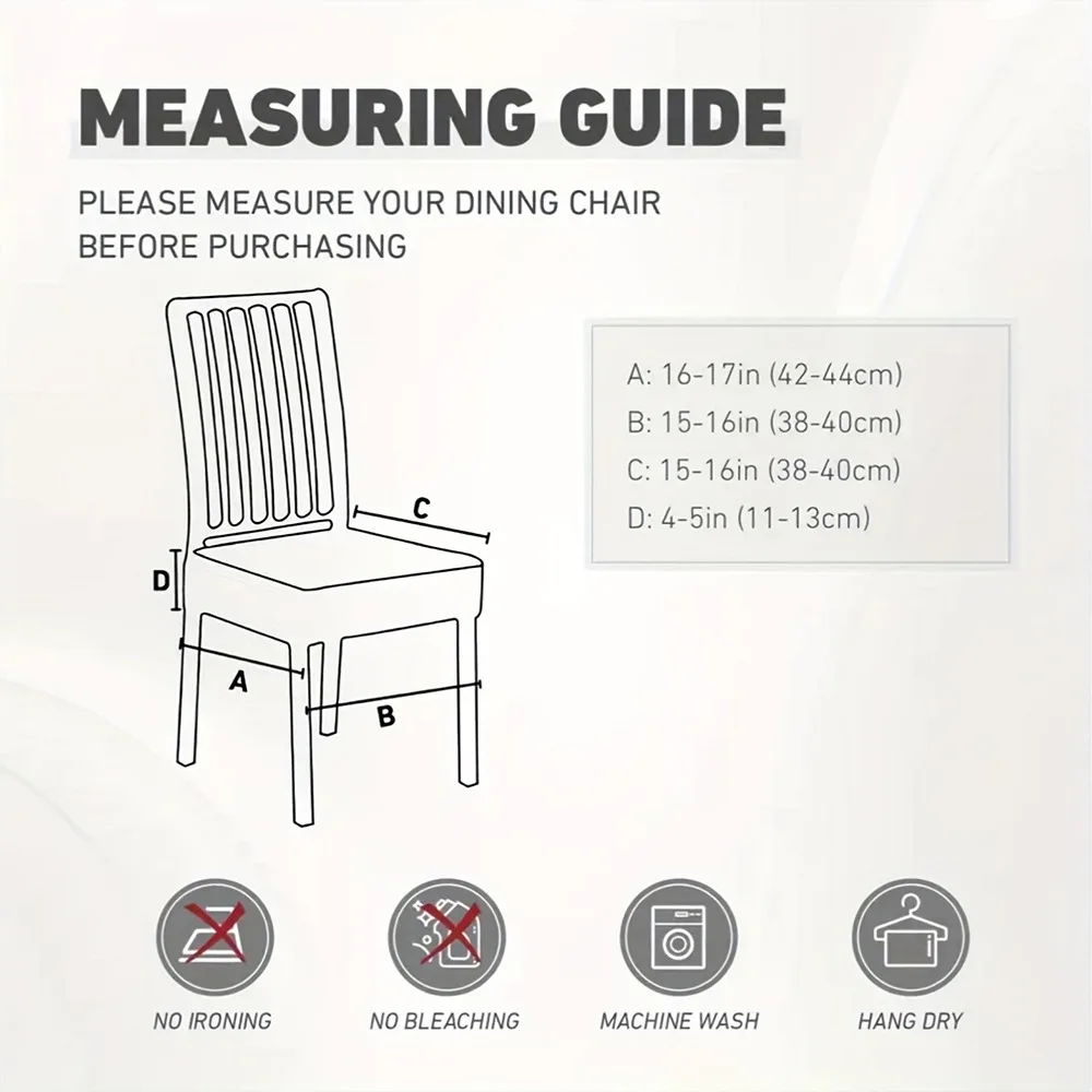 1/2/4PCS Waterproof PU Dining Chair Cover with Buckle Design Stain-resistant Easy To Clean Chair Cover Suitable for  Restaurant