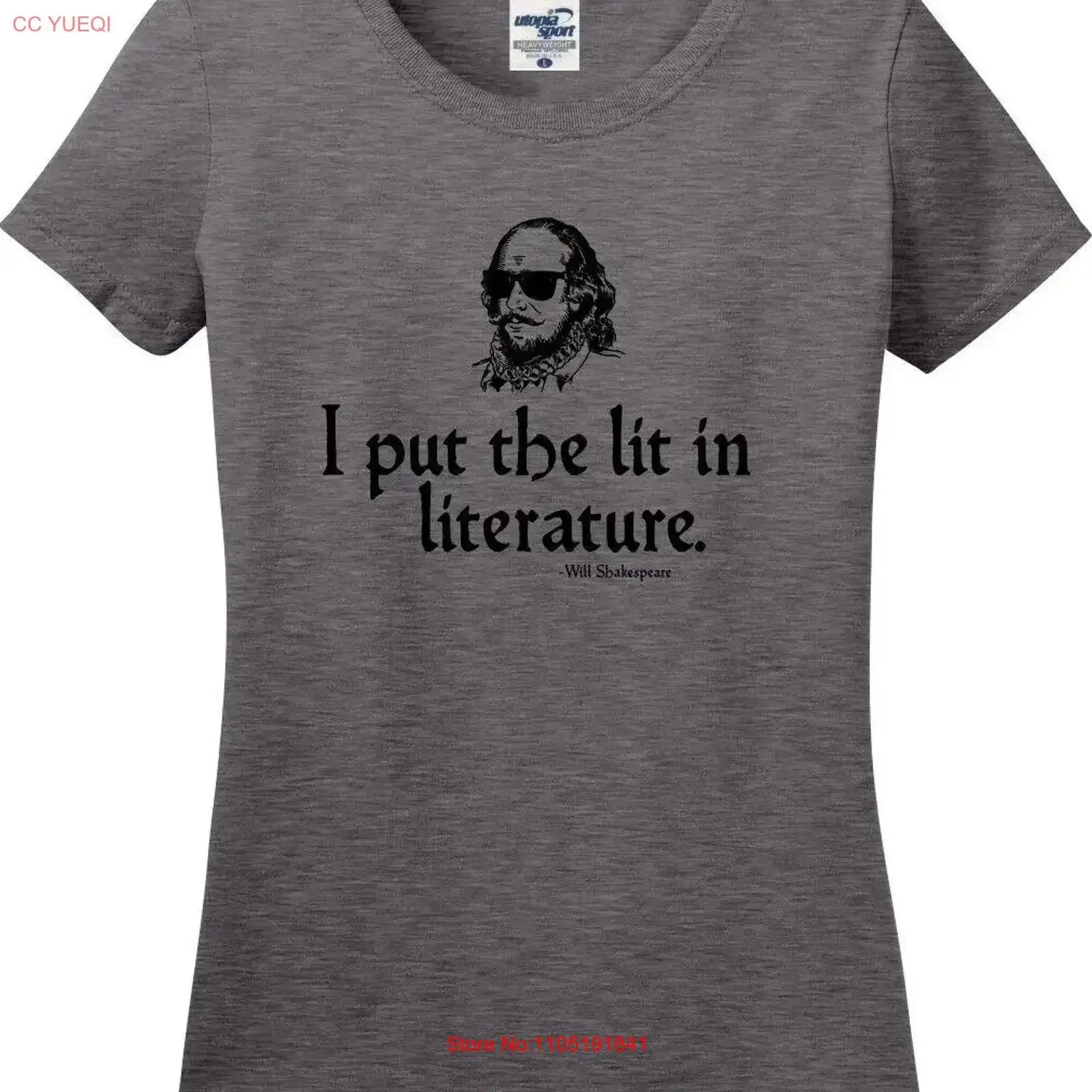 I Put The Lit in Literature William Shakespeare Missy Fit Ladies T Shirt S 3X vintage Washed Stylish Casual Breathable