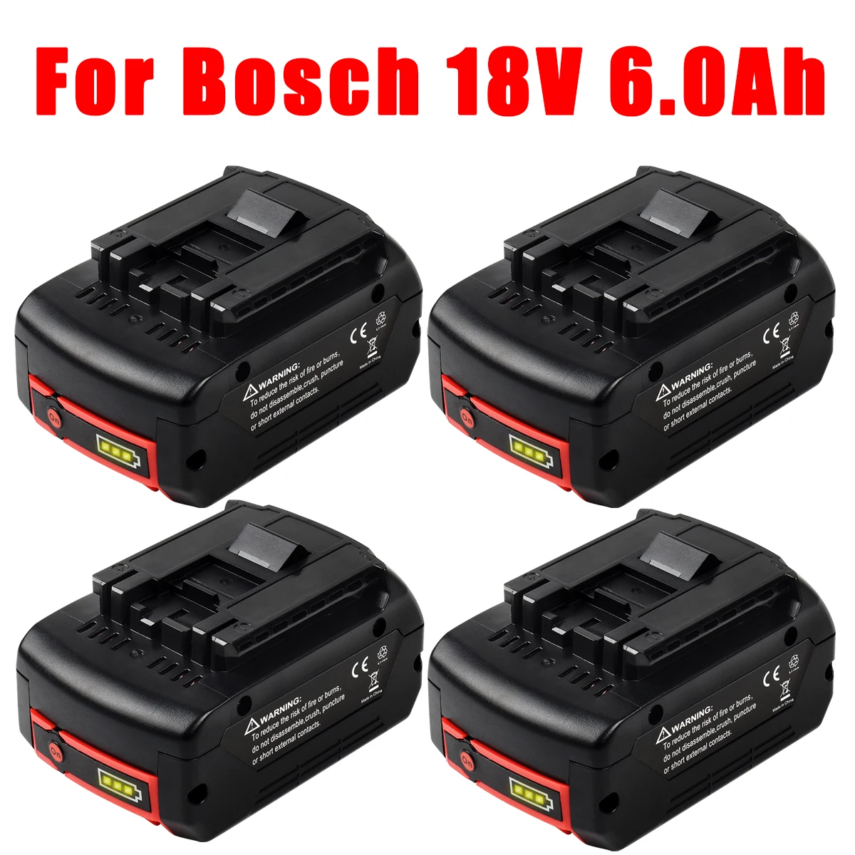 Powtree 6.0Ah BAT610G Replacement for Bosch 18V Battery BAT609 BAT618G BAT619 BAT621 BAT620 Cordless Power Tools LED Indicator