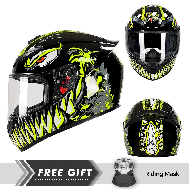 Retro Style Full Cover Helmet Eye And Face Protection Motorcycle Helmet Full Face Helmet Comfortable Ventilation Cascos