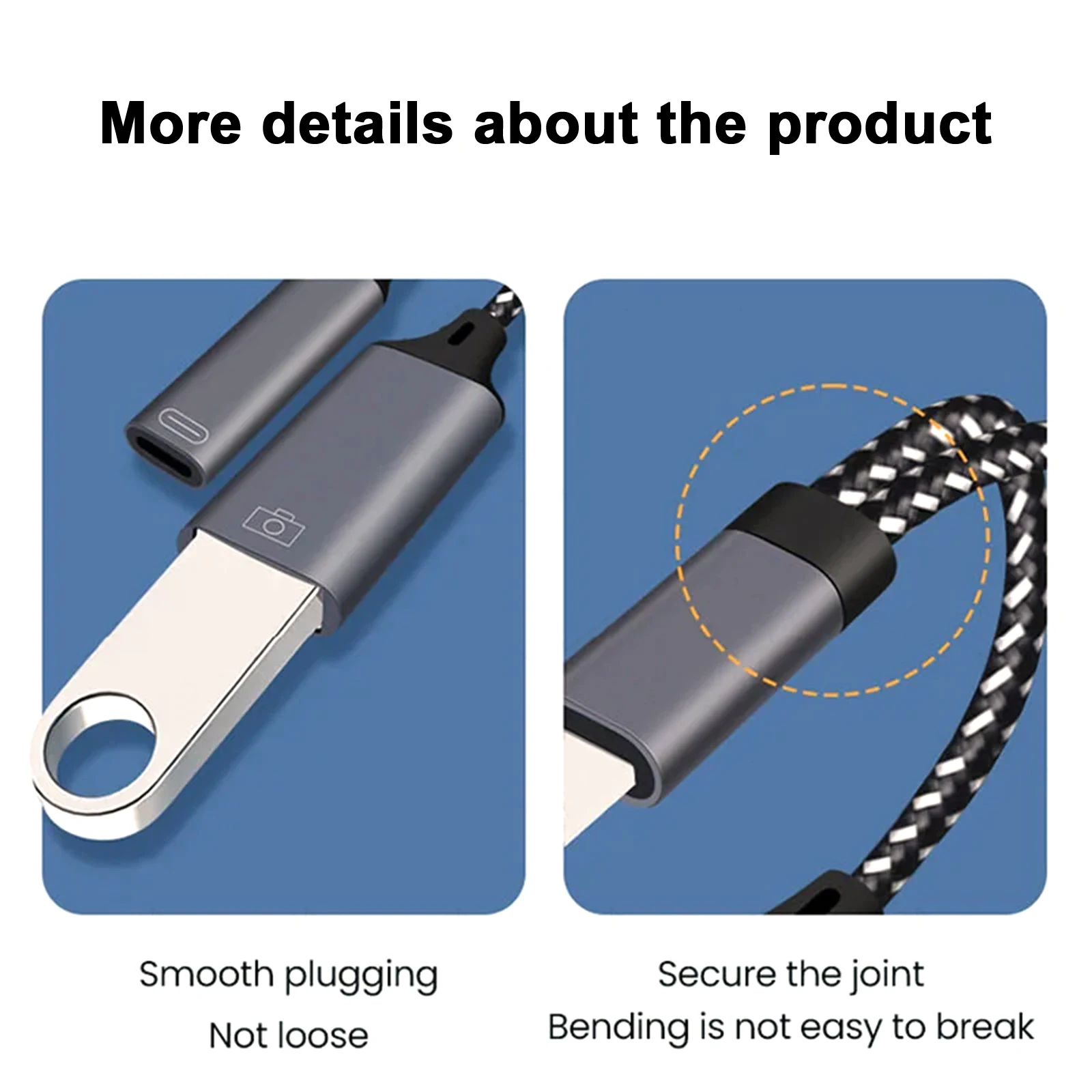 2 In 1 Type C to USB A OTG Cable Phone Adapter With PD Port Charging Cord For iPhone 15 Pro Mac iPad Huawei Xiaomi Laptop Tablet - view 6