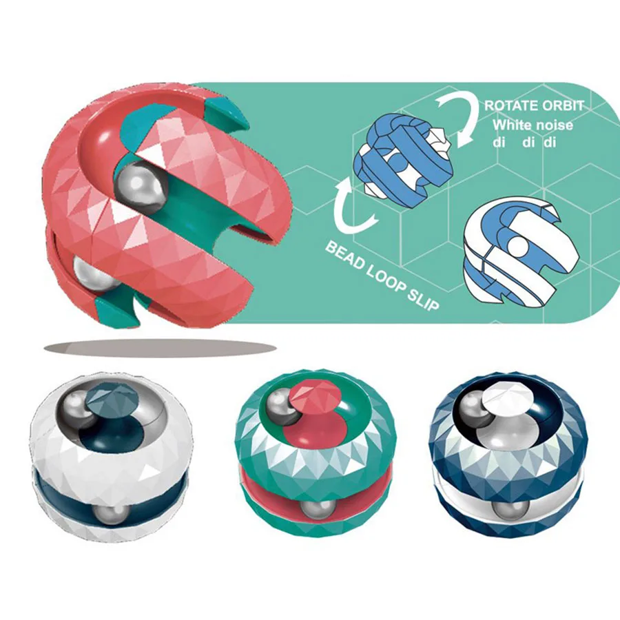 1PC zabawki dla dzieci tor magiczne koraliki tor piłka opuszki palców dekompresja nieskończony magiczny kierunek rotator uwalnia ciśnienie