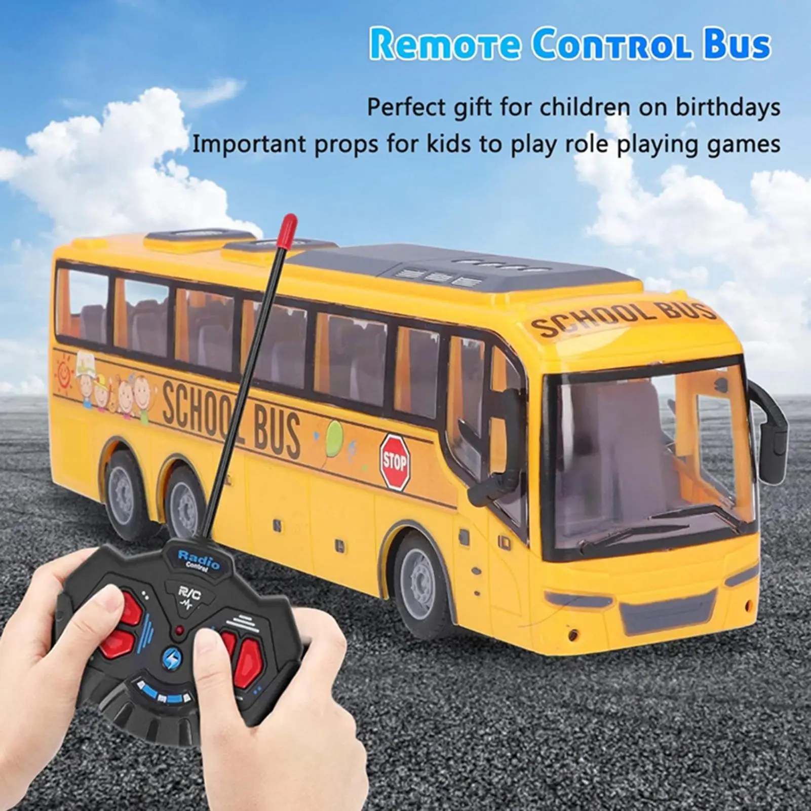 RC Bus 1:30 Scale Electric Wireless Vehicle Toy Light Tour Bus Model Children Home Backyard Garden Park Birthday Christmas Gifts