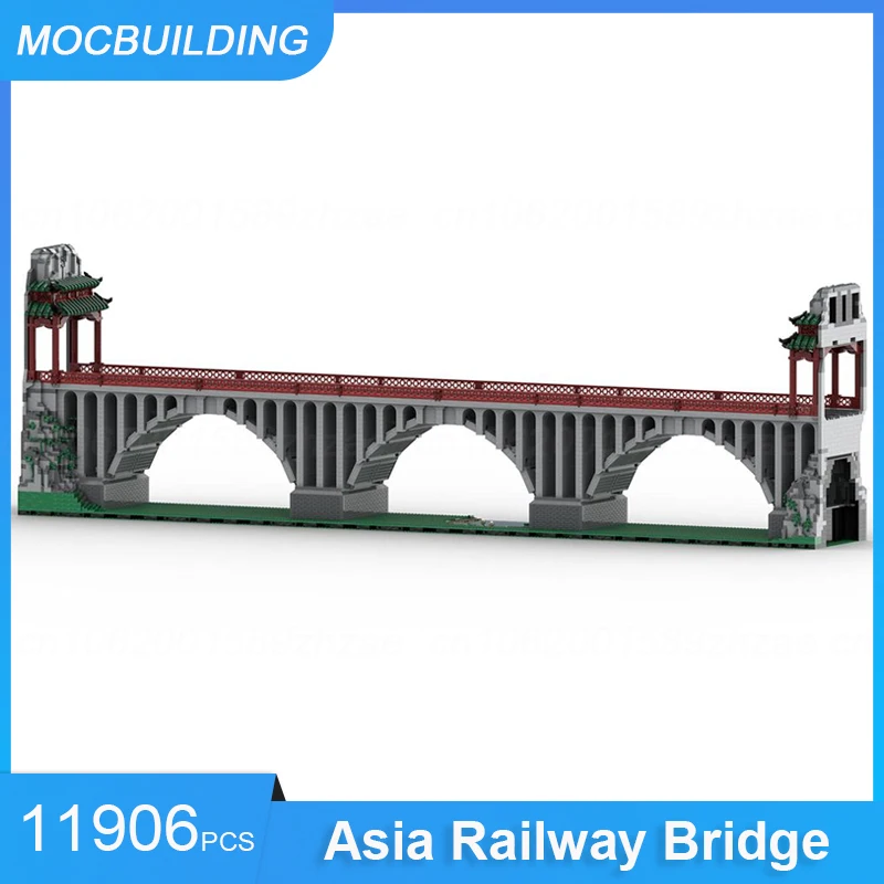 

MOC Building Blocks Asia Railway Bridge Embedded Viaduct Model DIY Assemble Bricks Educational Creative Xmas Toys Gifts 11906PCS