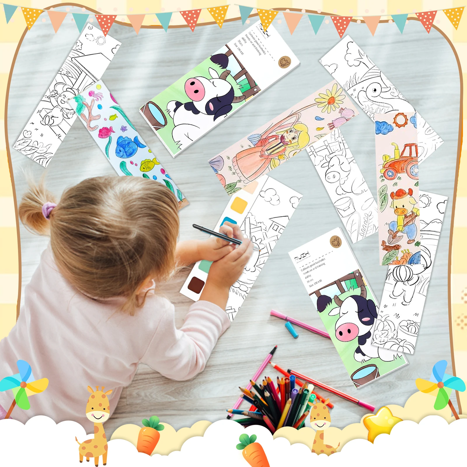 Verf met waterboeken, aquarel kleurboek, zak aquarel boek, reis magische verfset zak handboek geboorte