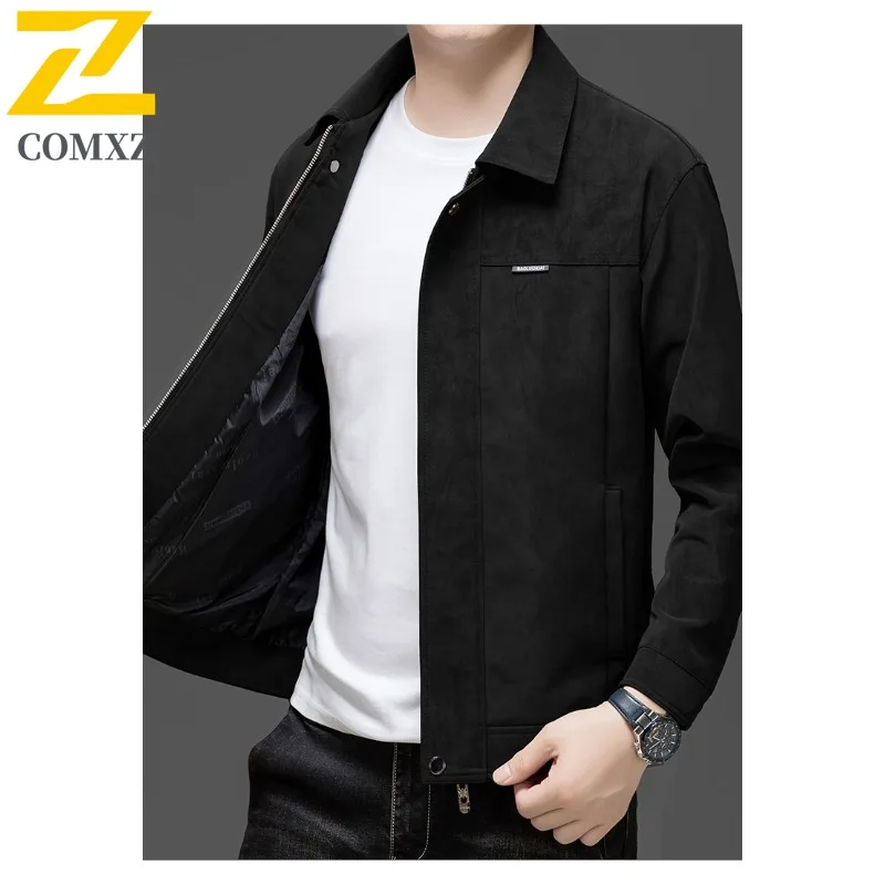 سترة عمل من الصوف السويدي للرجال معطف كاجوال ذو طية صدر السترة مع نسيج ممتاز لكبار السادة ملابس المكتب اليومي #3